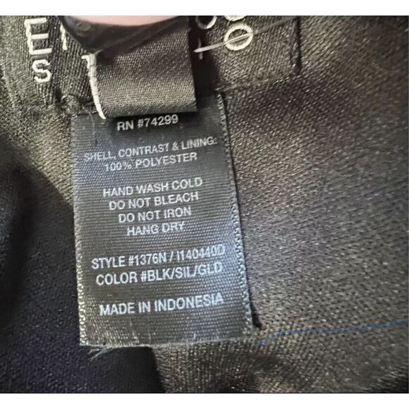 En Focus Studio Size 8 Black And Gold Sleeveless Cocktail Party Shift Dress Tie - Picture 7 of 11